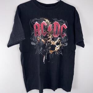 AC/DC 2009 Black Ice Tour Tee Mens Large Concert Rock Graphic Tee Classic Rock
